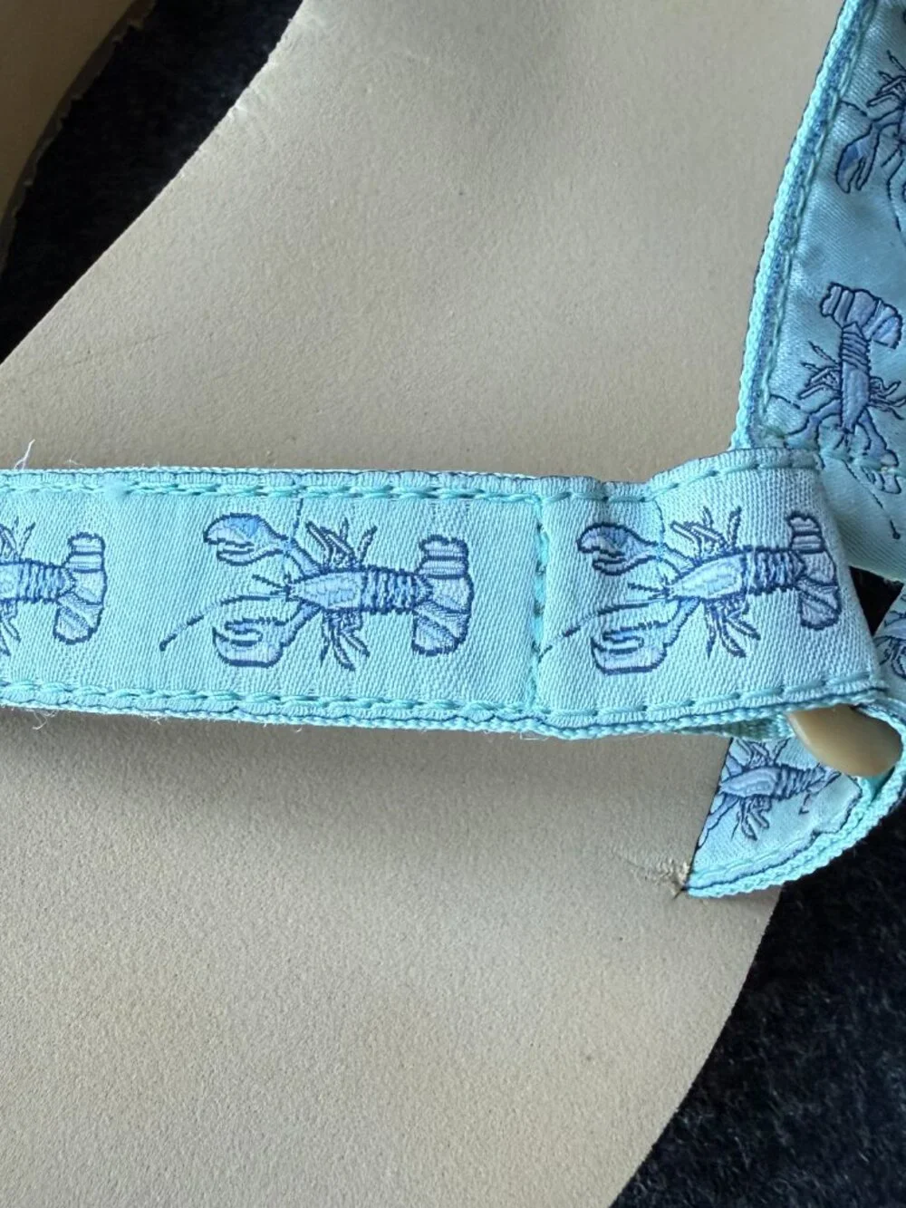 L.L. Bean x Sara Fitz Lobster Print Sandals Size 10 - Picture 3 of 10